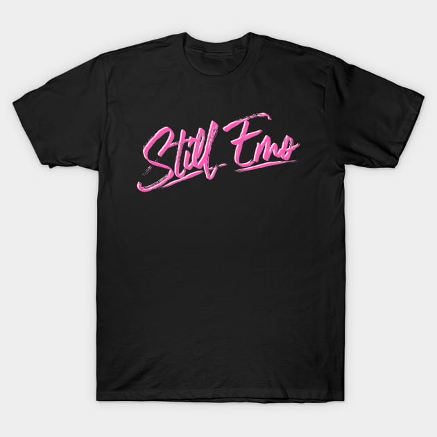 Still Emo (2024, Pink and White) T-Shirt by cecececececelia